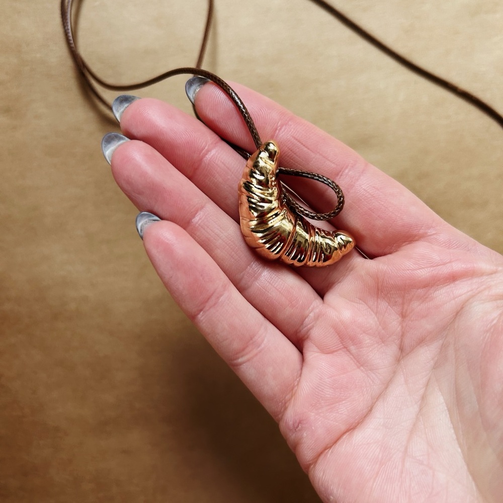 Golden Croissant Adjustable Necklace